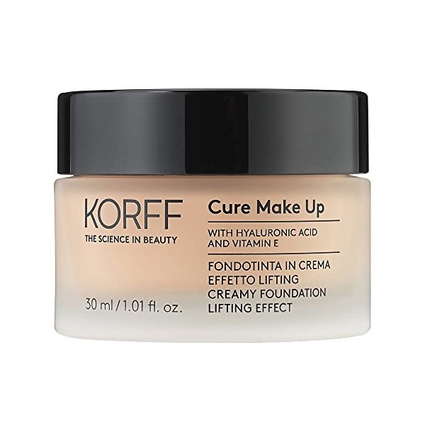 Korff Fondoteint crème Effet Lifting, coprise moyenne élevée avec acide hyaluronique et vitamine E, Texture fondante et Creme