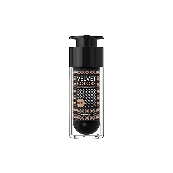 Frezyderm Velvet Colors Maquillage Matte - Fond de Teint Foncé, 30ml I Fini Matte Naturel, Dissimule les imperfections, Rides