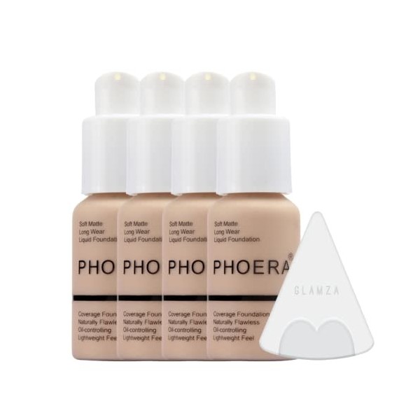 Glamza Phoera Kit de maquillage à couverture complète – Contrôle de lhuile longue durée 24 heures – Crème anticernes douce e