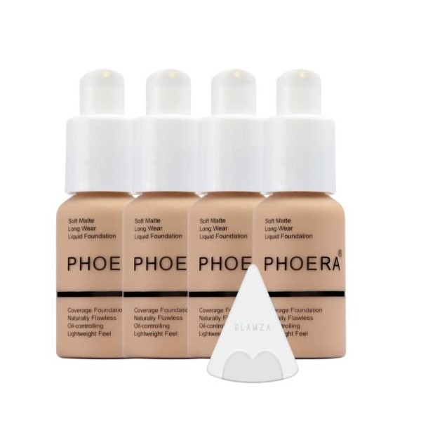 Glamza Phoera Kit de maquillage à couverture complète – Contrôle de lhuile longue durée 24 heures – Crème anticernes douce e