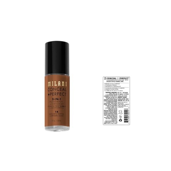 MILANI Conceal + Perfect 2-In-1 Foundation + Concealer - Golden Toffee