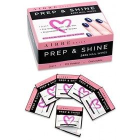 AIRRE Prep & Shine Lingettes à Ongle - x 240 I 3en1 Gel UV/LED, Préparation Vernis et Faux Ongles I Lingettes Dissolvantes Dé