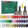 TORMAY 39pcs Vernis Semi-permanents, 36 couleurs de vernis à ongles semi-permanents à LED UV avec base et couche supérieure, 