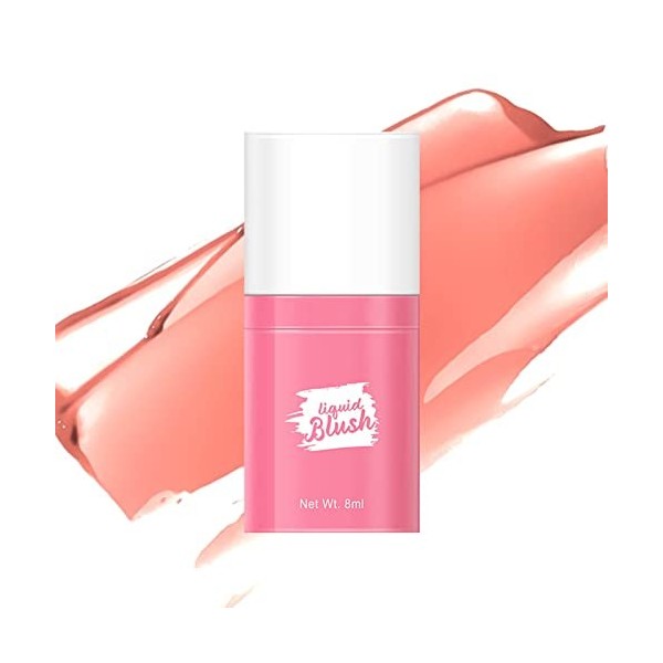 Allbestaye Shimmer Blush et fards à joues Liquide Maquillage imperméable pêche rouge rose Visage Teinte de joue