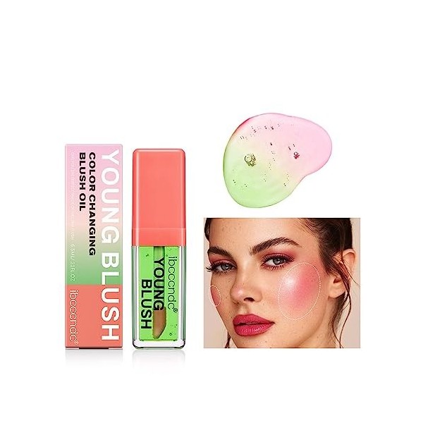 Blush liquide changeant de couleur, Blush liquide hydratant changeant de couleur pour les joues, Blush visage au fini rosé po