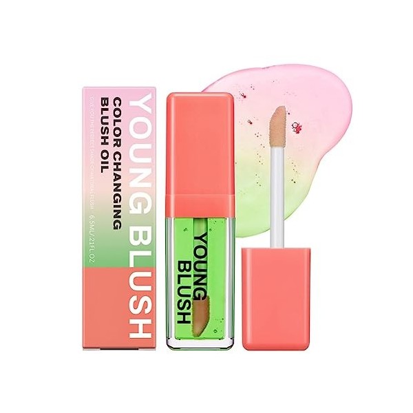 Ofanyia Color Changing Blush Oil, Liquid Blush Oil for Cheeks, Reacts to Your Skins pH for a Natural Look, Long Lasting Ligh