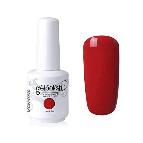 Vishine Vernis à ongles Semi-permanent Gel Polish UV LED Soak Off Manucure Firebrick 044 