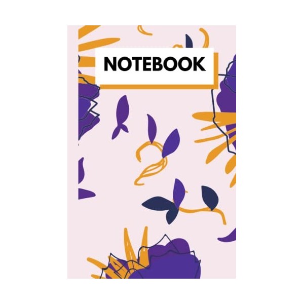 Notebook: Cute Dark purple and Orange lavender blush