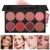 8 Couleurs Maquillage Blush, Mat Longue Durée Éclaircissant Teint Réparation Maquillage Nude Portable Maquillage Blush, Palet