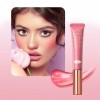 Blush Liquide, Blush Maquillage Fard À Joues with Cushion Applicator, Fard à Joues Stick Imperméable de longue durée, Lightwe