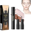 Dyceittdia Contour Stick à Double,2 in1 Double-end Contouring Stick,Illuminateur Contouring,Bâton Surligneur,Cream Bronzer Co