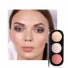 Blush Palet, 3 Types 3 Couleurs Blush Palette Surligneur Contour Ombre Poudre Maquillage Visage 3 