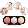 Blush Palet, 3 Types 3 Couleurs Blush Palette Surligneur Contour Ombre Poudre Maquillage Visage 3 