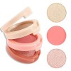 Boobeen Blush and Highlighter Kit, 3 in 1 Makeup Powder Palette Shimmer Bronzer, Orange&Pink Matte Blusher Blendable Glow Fac