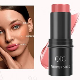 Double tête + Single Head Cream Blush Stick Makeup pour les joues, Bâtonnet de maquillage mat naturel pour les lèvres et les 