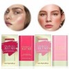 Blush Stick Creme, Blush et Fards à Joues, Maquillage Blush Liquide Pour Joues et Lèvres, Léger, Waterproof Longue Durée, pou