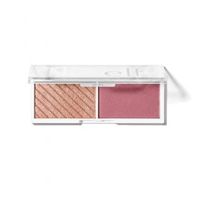 e.l.f. Bite-Size Face Duo, surligneur, poudre bronzante et palette de blush, couleur mélangée, grenade, 1,4 g 1,4 g 