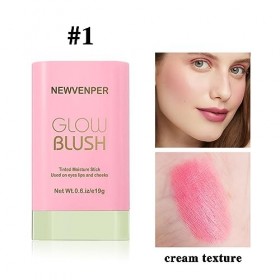 Fard à blush in crema Résistant à lEau pour blash viso Yeux et Lèvres, Formule Crémeuse Longue Tenue et Lisse, Bâton de Fard