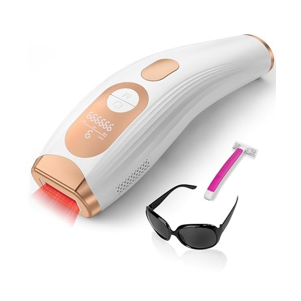 600NM 3-en-1 Épilateur Lumière Pulsée 9 Niveaux dénergie, Épilation laser pour Femme et Homme, Visage, Corps, Bikini et 999 