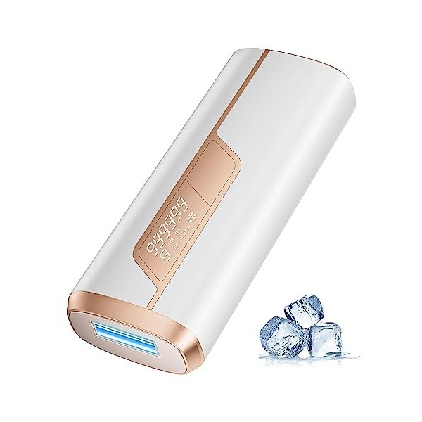 600NM 3-en-1 Épilateur Lumière Pulsée 9 Niveaux dénergie, Épilation laser pour Femme et Homme, Visage, Corps, Bikini et 999 