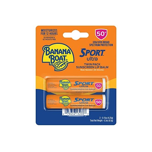 Banana Boat Protetor solar Sport Ultra Labial, FPS 50, Pacote Duplo