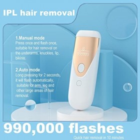 Layhou Instrument dépilation IPL Outil de rasage Épilateur Épilateur 990 000 Flashs Permanent indolore pour le visage Bikini