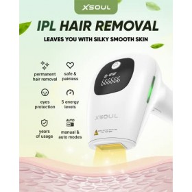 XSOUL Épilateur IPL à domicile pour femmes et hommes Épilateur permanent 999 999 flashs Épilateur sans douleur pour les aisse