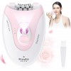 Epilateur Electrique Femme, Épilateur Électrique Femme Facial Sans Fil cheveux avec Lumière LED, Rechargeable Épilateur Tonde