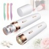 Mini Epilateur, épilateur Facial pour Femme 2 en 1, Rasoir Visage Femme électrique sans fil avec lumière LED, appareil dépil