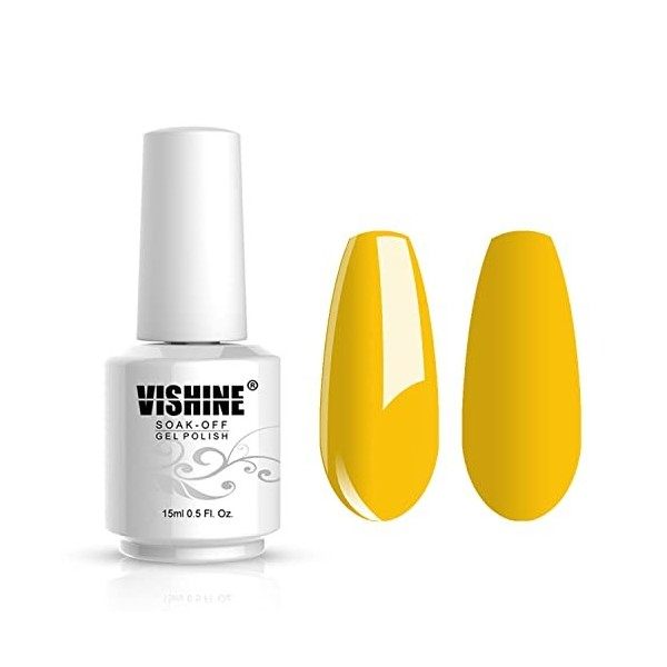 Vishine Vernis à ongles 15ml Vernis Gel Semi-permanent Nail Gel Polish UV LED Soak Off Gels Nail Art 5049