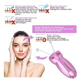 Épilateur Électrique du Visage Threading Machine, Rasoir Dépilation au Filetage du Visage, épilateur de Charge USB pour Fil 