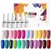 Vishine Vernis Semi permanent Vernis à Ongles Gel UV LED Soak Off 24 coloris Kit Manicure Pour Nail Art 8ml
