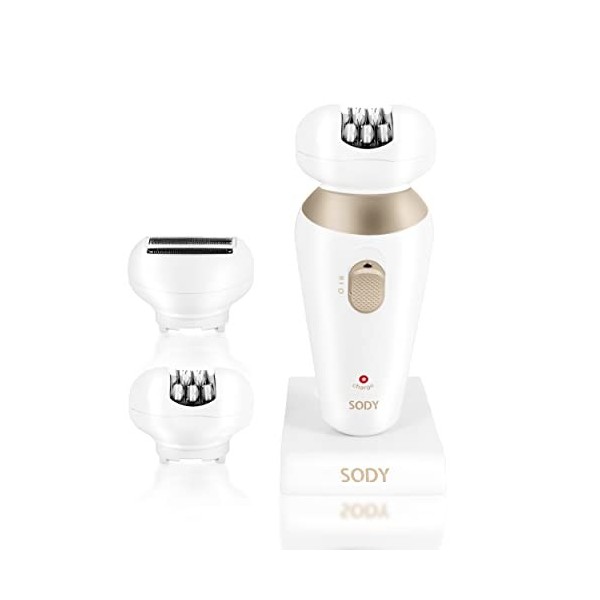 SODY SD9001 Rasoir électrique pour femme avec tête épilateur et épilateur pour femme, lames indouces, pour jambes, bras, éche