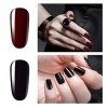 Vishine Lot de 2 Couleurs Rouge Bordeaux & Noir Vernis Gel Semi Permanent Soak Off UV LED vernis à ongles Nail Art Manucure 8