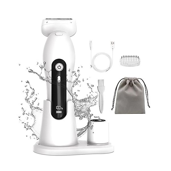 Rasoir Electrique Femme, Asimebesty 2 en 1 Tondeuse Electrique Femme pour Visage, Jambes, Bikini, Epilateur Electrique Femme 