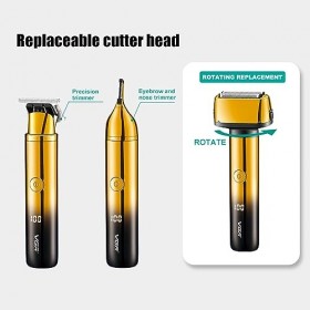 Layhou Tondeuse à sourcils électrique à affichage numérique LCD, rasoir alternatif 3 en 1