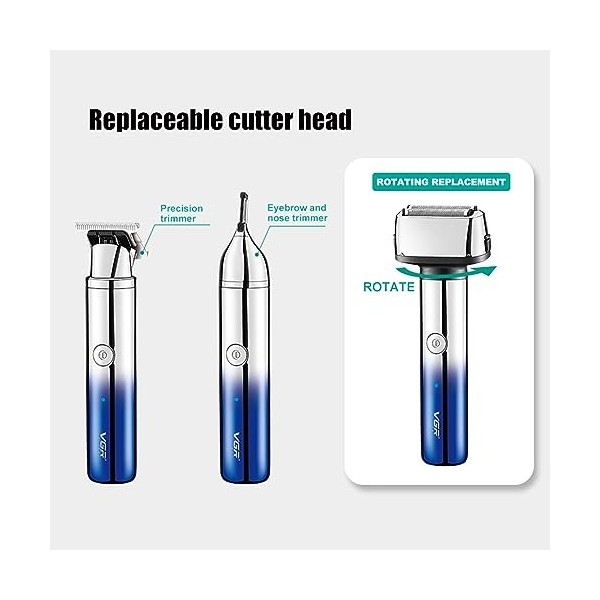 Layhou Tondeuse à sourcils électrique à rasoir alternatif 3 en 1