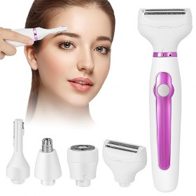 Rasoir électrique pour femme, rasoir électrique 4 en 1 pour femme, indolore humide et sèche, tondeuse à cheveux pubienne rech