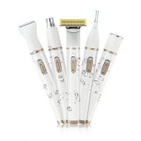 5 en 1 Femmes Rasoir électrique Bas Indolore Corps épilation Bruit Corps épilateur Femmes Rasoirs Ensemble pour Visage Nez Ch