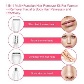 TOUCHBeauty Rasoir électrique 4 en 1 pour le nez et les sourcils, épilation du corps et du visage pour femme, coupe efficace 