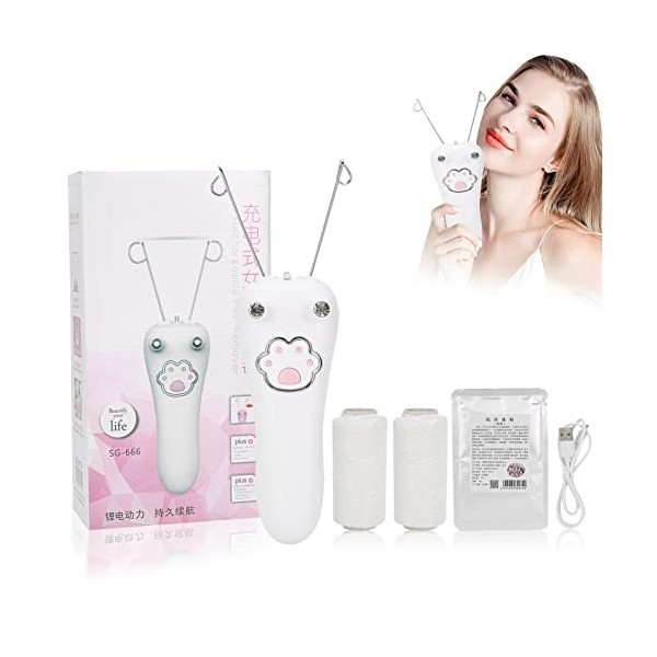 Épilateur Dépilation du Visage pour Femmes, Électrique du Visage Threading Machine Enfileur, Épilateur Physique pour Femmes,