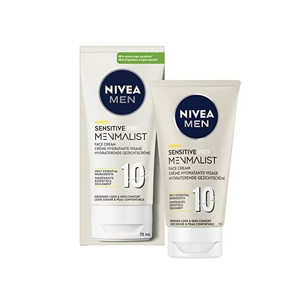 NIVEA MEN MENMALIST Crème visage Sensitive Pro 1 x 75 ml , Soin visage à la texture légère et non-grasse, Soin pour homme co