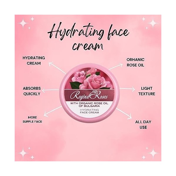 Biofresh cosmetics Regina Roses Crème hydratante pour le visage à lhuile de rose bio de Bulgarie 30 ml