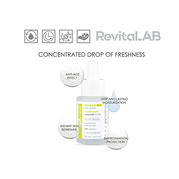 RevitaLAB Power Face Serum with Superfoods Un produit concentré, spécialement formulé pour fournir une défense efficace contr