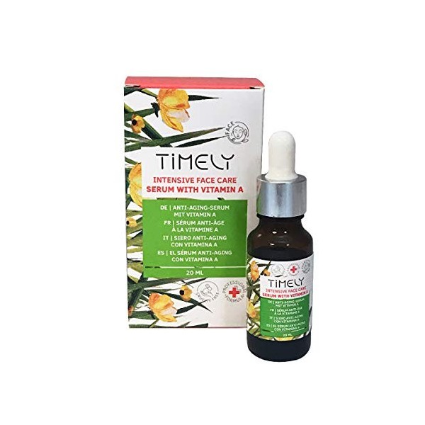 TiMELY Intensive face care serum with vitamin A 20 ml, vitamin E, sweet almond oil, argan oil,retinol, anti agening, eliminat