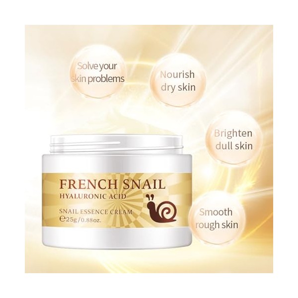 KOAHDE Crème Collagène dEscargot,Crème Visage pour Escargots,Crème Hydratante Visage Escargots,Crème de Levage Escargot,Crèm