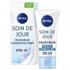 NIVEA Soin De Jour 24H Hydratant Fraîcheur FPS15 2 x 50 ml , crème hydratante visage enrichie en extrait de magnolia, soin v
