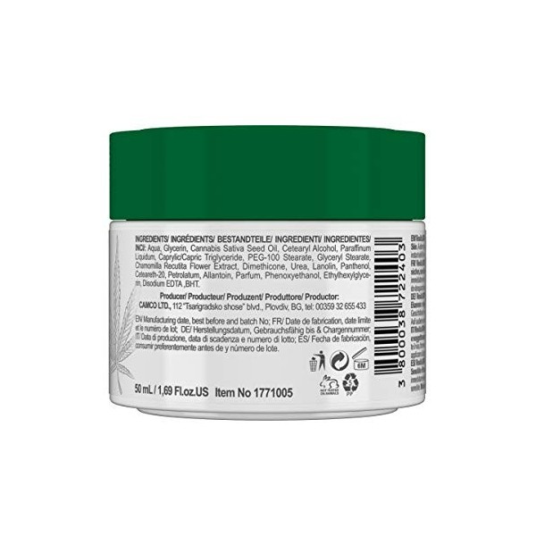 RevitaLAB Cannabis Extract Day Emollient Face Cream with Organic Hemp Seed Oil for Deep Nourishment – Dermatologically-Tested