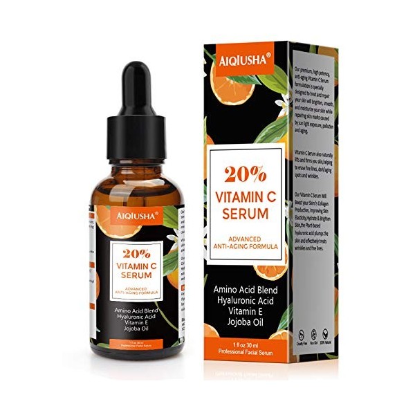 20% Vitamin C Serum For Face with Anti Aging & Wrinkle Facial Serum, Fades Dark Spots and Hyperpigmentation. Boost Skin Colla