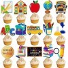 Retour à lécole Cake Toppers, 48pcs Retour à lécole Cake Toppers Filles et Garçons, Retour à lécole Cake Topper pour léco